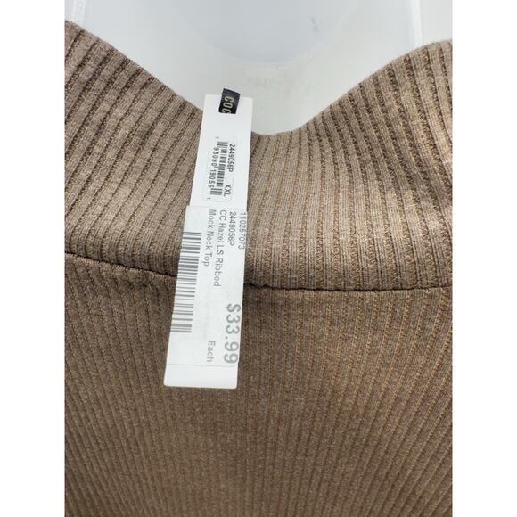 Coco+Carmen Brown Knit Ribbed Turtle Neck Women's Size XXL New With Tags - Picture 3 of 9